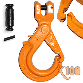 X100® Grade 100 Swivel Self Locking Hook with Bronze Bushing