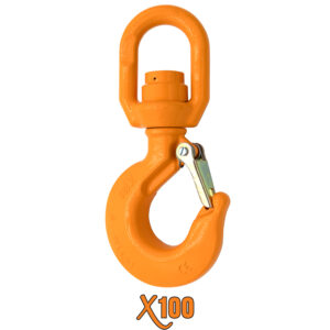 X100® Grade 100 Swivel Eye Hoist Hook with Bearing