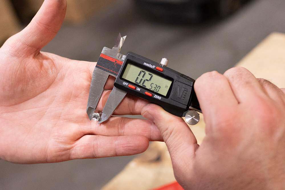 Measure the Swaged Stop with a Caliper