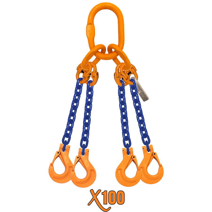 X100 Quad Leg Chain Slings